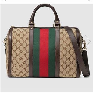 Gucci Vintage Web Boston Bag